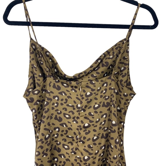 Urban Outfitters Mallory Leopard Print Cowl Neck Slip Dress Sz M Back Zip - Picture 11 of 15
